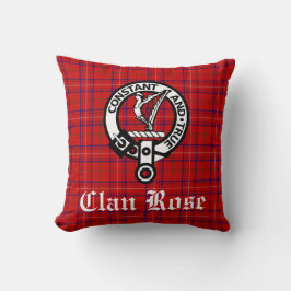 Almofada Crachá Clan Rosa Crest e Tartan