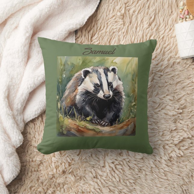 Almofada Crachá Personalizado no cenário florestal (Cobertor)