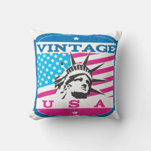 Almofada Crachá Retroativo Vintage USA