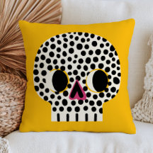 Cranio Amarelo Pontilhado Assustadoramente Fofo de