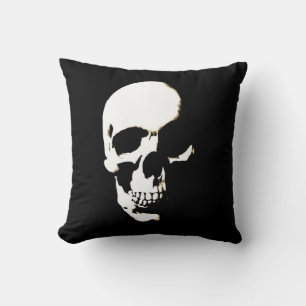 Almofada Crânio branco preto