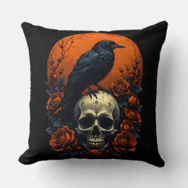 Almofada Crânio com Rosas e doce gótico