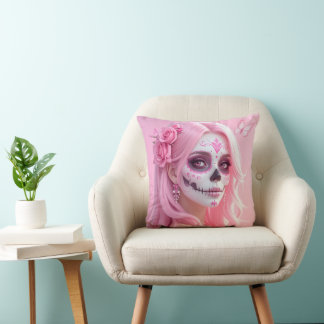 Almofada Cranio de Açúcar Pink Lady