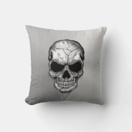 Almofada Crânio de cristal metálico no efeito de aço
