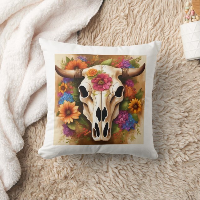 Almofada Crânio de Vaca Ocidental moderno com Travesseiro d (Cobertor)
