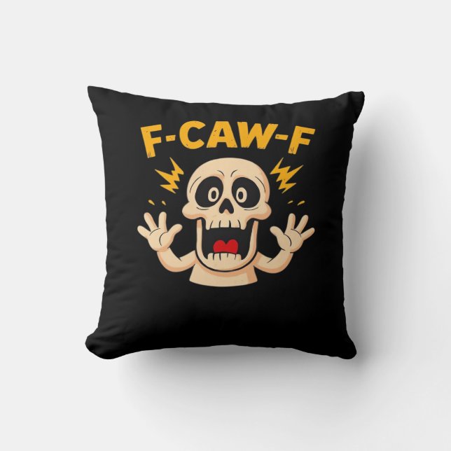 Almofada Crânio F-Caw-F de Halloween (Frente)