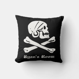 Almofada Crânio Pirata e Ossos Cruzados