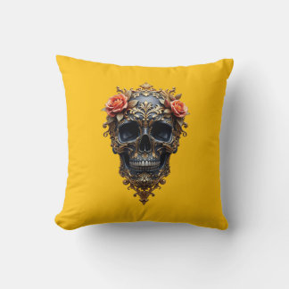 Almofada Crânio preto/Dourado