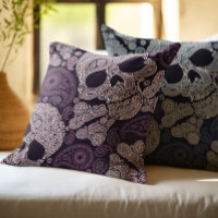 Crânio retro de Paisley do estilo nos azuis