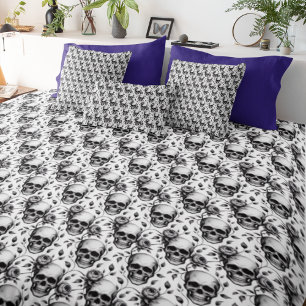 Almofada Crânio Vintage Boho Macabro Memento Mori Decoração