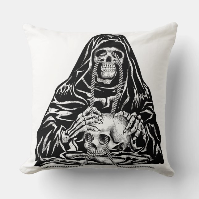 Almofada "Crânios da morte ligados a cordas" (Frente)