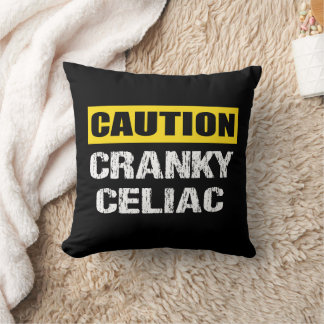 Almofada Cranky Celiac Funny Sinal de Aviso