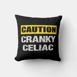 Almofada Cranky Celiac Funny Sinal de Aviso