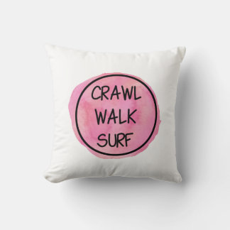 Almofada Crawl Walk Surf com Design Rosa