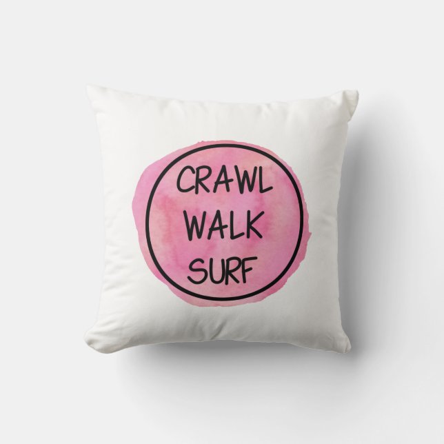 Almofada Crawl Walk Surf with Pink Design (Frente)