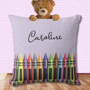 Almofada Crayon Kids Purple Classic Script Name Bedroom
