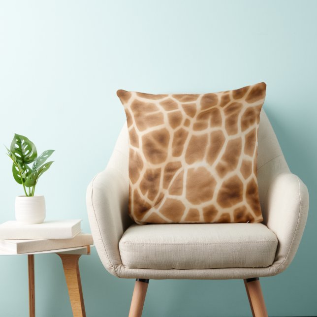 Almofada Cream Brown Giraffe Animal Print (Cadeira)