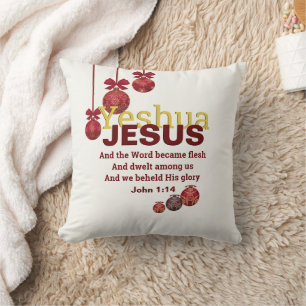 Almofada Cream Christian YESHUA JESUS Natal