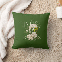 Cream Floral Eterno Blooms Travesseiro decorativo