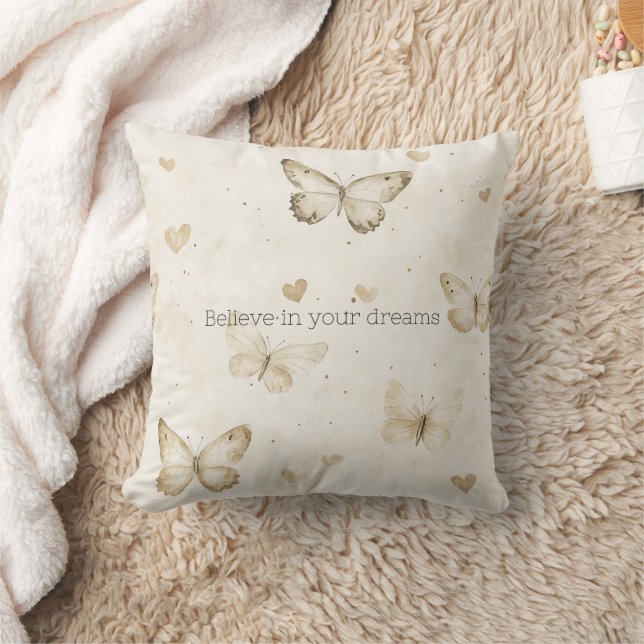 Almofada Cream Hearts Butterflies Christmas (Cobertor)