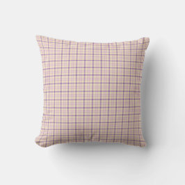 Almofada Cream Purple Plaid Classic Pattern Retro