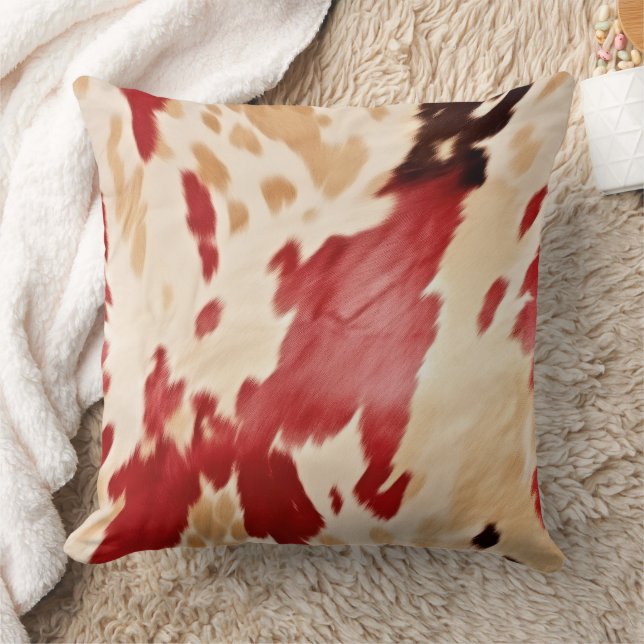 Almofada Cream Red Black Cowhide Christmas (Cobertor)