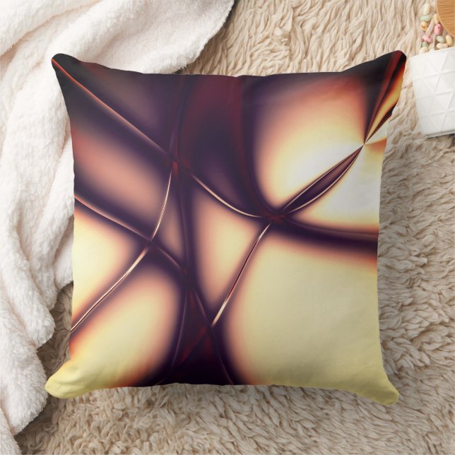 Almofada Creme bege queimado sob linha brilhante parece cor (Cobertor)