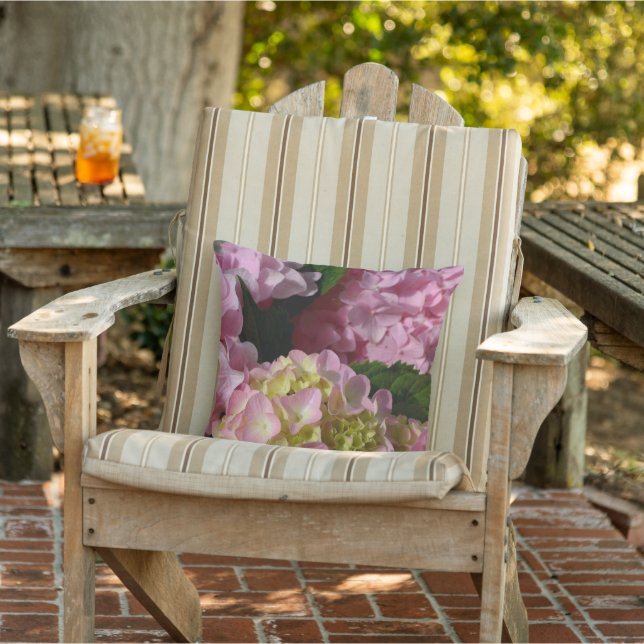 Almofada Creme cor-de-rosa Hydrangeas amarelas cor-de-rosa  (Cadeira)