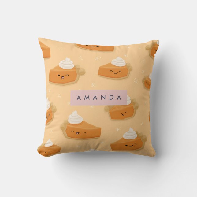 Almofada Creme de Abóbora de Abóbora Personalizado (Frente)