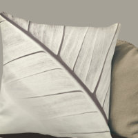 Creme e Cinza Macro Leaf Design