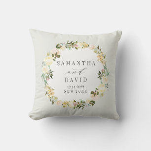 Almofada Creme e Cinzas Guarda personalizada de casamento