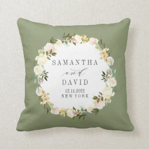 Almofada Creme e Sage Manutenção personalizada de casame