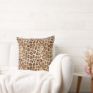 Almofada Creme Leopardo Impressão Animal