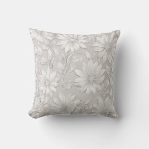 Almofada Creme Neutro Floral Elegante