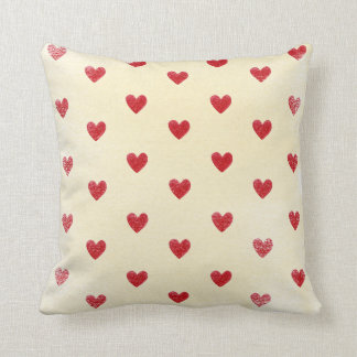 Almofada Creme personalizado e vermelho do coxim do coração