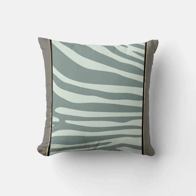 Almofada Creme, preto e verde-menta (Frente)