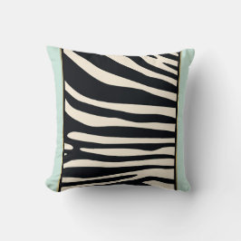 Almofada Creme, preto e verde-menta