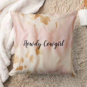 Almofada Creme Rosa, Southwest Cowgirl Cowhide