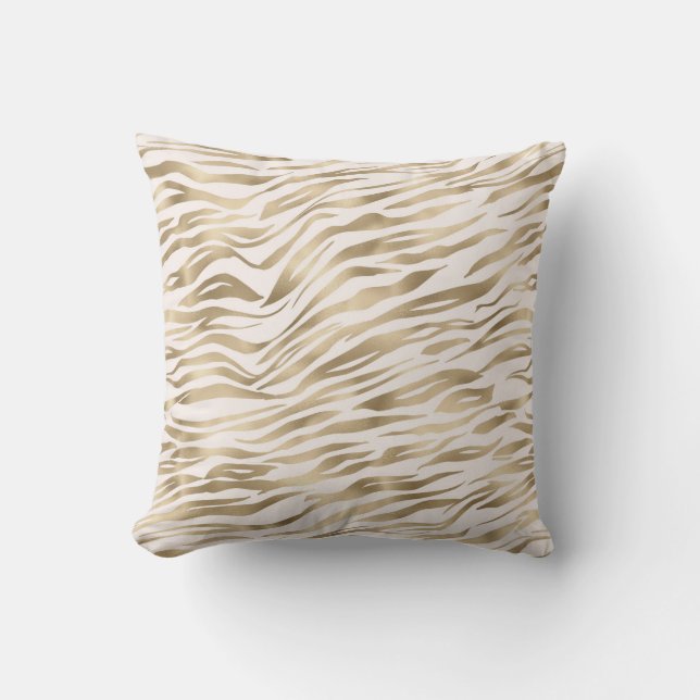 Almofada Creme Zebra Dourada          (Frente)
