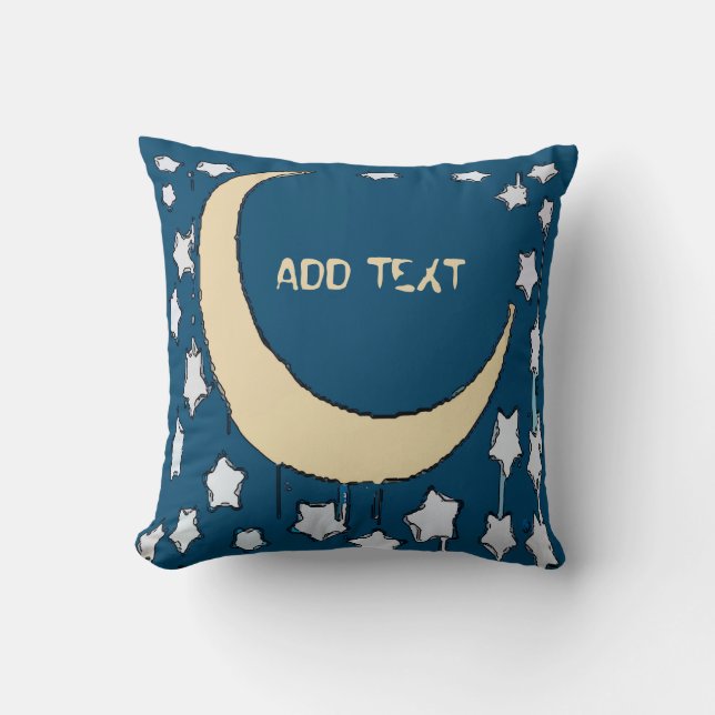 Almofada Crescent Moon Starry Night Travesseiro decorativo (Frente)