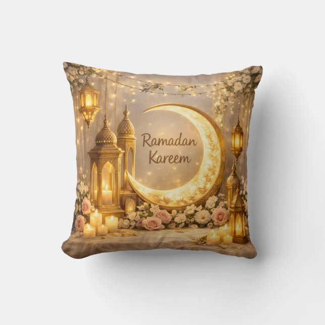 Almofada Crescente de Luz e Paz – Crescente de Ramadan (Frente)