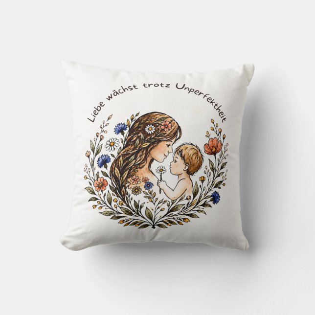 Almofada Crescer com Amor - Mamãe & Bebê  (Frente)