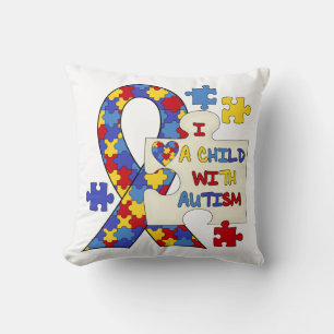 Almofada Criança com a fita da consciência do autismo