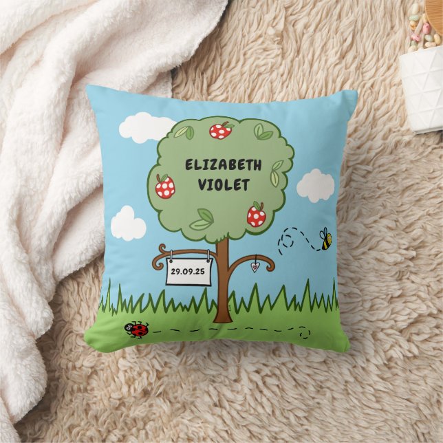 Almofada Criança de árvore de celebração personalizada (Cobertor)