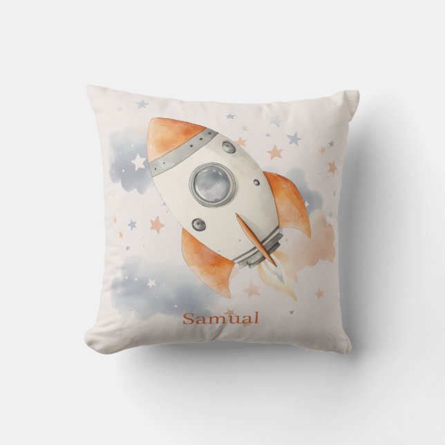 Almofada Criança Divertida Foguete Espacial  (Frente)