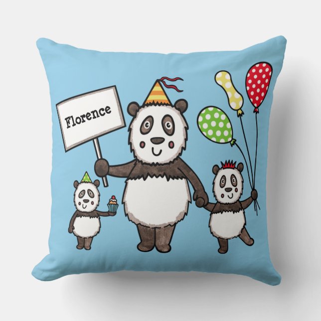 Almofada Criança do Partido Panda Personalizado (Frente)