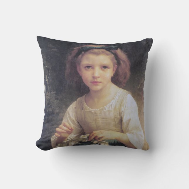 Almofada Criança Trançando uma Coroa, Bouguereau (Frente)