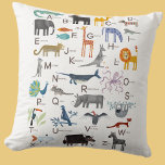 Almofada Crianças de Alfabeto ABC Bócio Animal<br><div class="desc">Bela arte alfabética de animais ABC com todos os tipos de criaturas peculiares e caprichosas. Arte original de Nic Squirrell. Perfeito para um presente para um bebê recém-nascido,  chá de fraldas,  progenitores esperados e decoração de quarto de bebê ou de criança para um menino ou uma menina.</div>