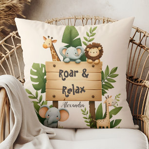 Almofada Crianças de animais selvagens personalizados