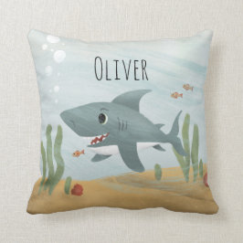 Almofada Crianças de tubarão azul-marinho